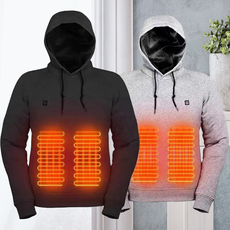 USB power heated hooded sweatshirt