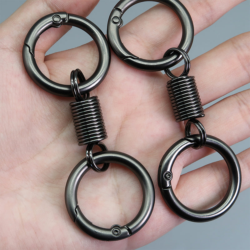 Nordic Retro Spring Double Ring Keychain