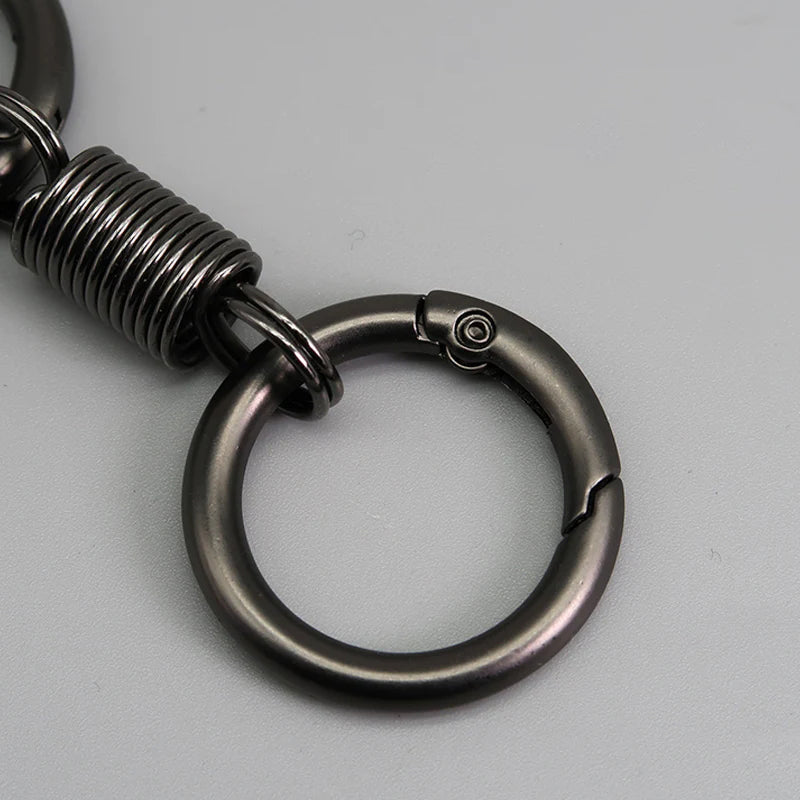 Nordic Retro Spring Double Ring Keychain