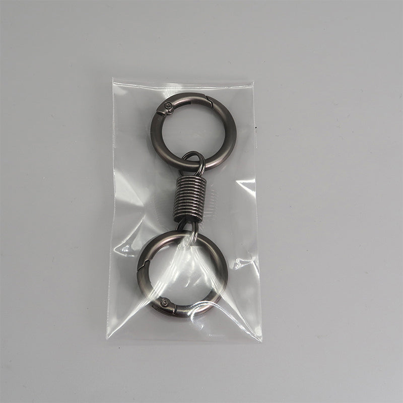 Nordic Retro Spring Double Ring Keychain