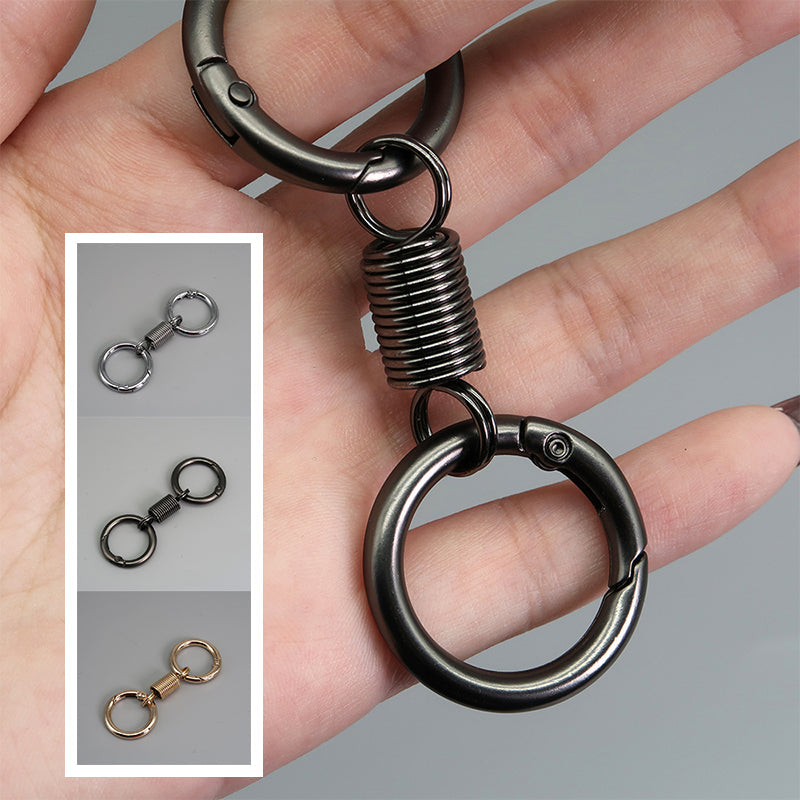 Nordic Retro Spring Double Ring Keychain