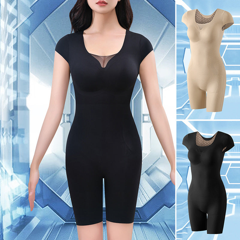 Short sleeve fat-burning body shapewear