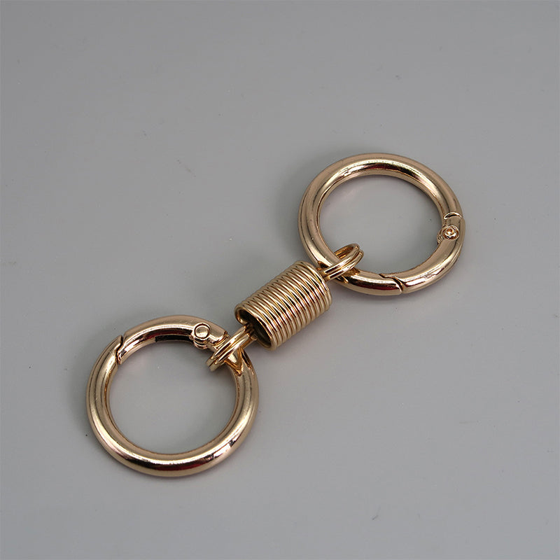 Nordic Retro Spring Double Ring Keychain