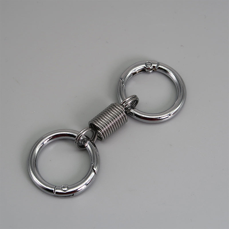 Nordic Retro Spring Double Ring Keychain