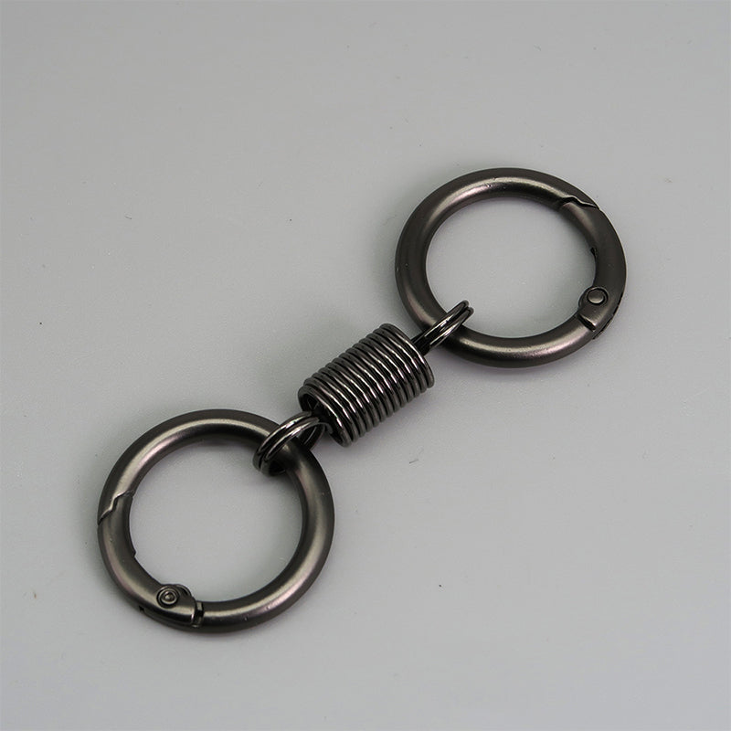 Nordic Retro Spring Double Ring Keychain